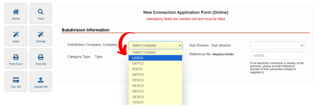 LESCO New Connection 2 LESCO New Connection step 2 image e1729881895600
