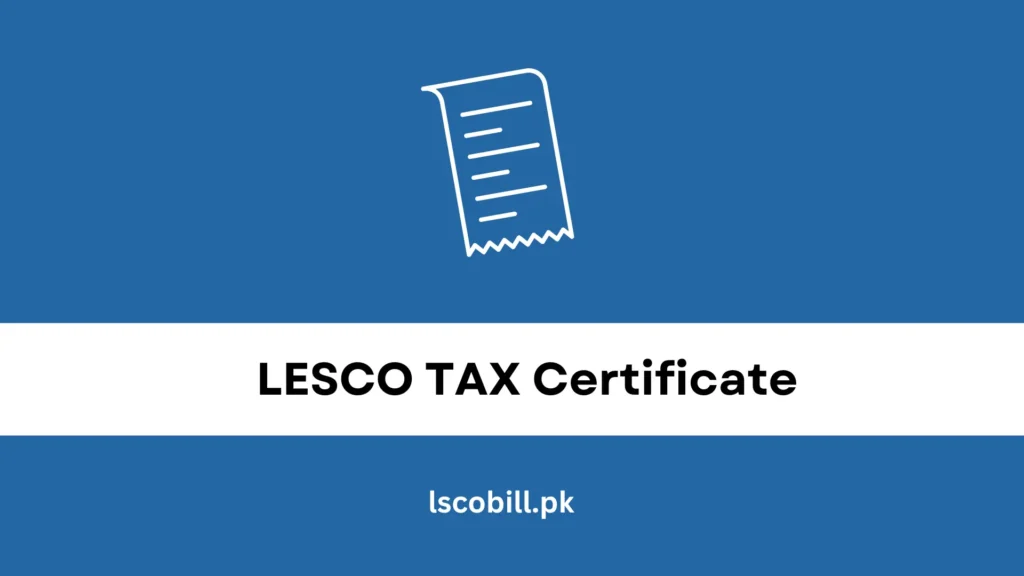 LESCO Tax Certificate banner