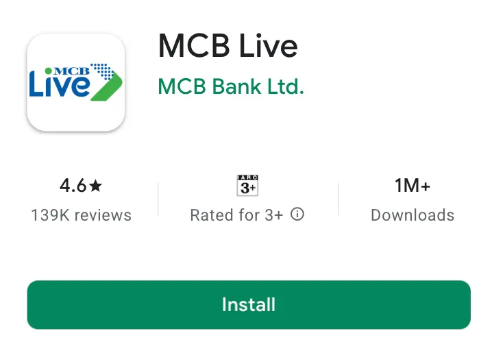 How to Pay LESCO Bill through MCB Live 1 Install MCB Live from Google Play Store